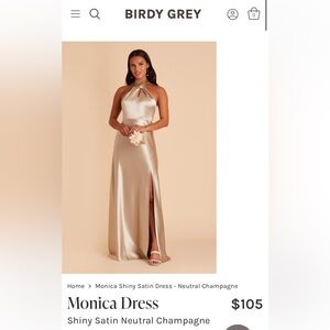 Birdy Grey Monica Dress - Satin Champagne